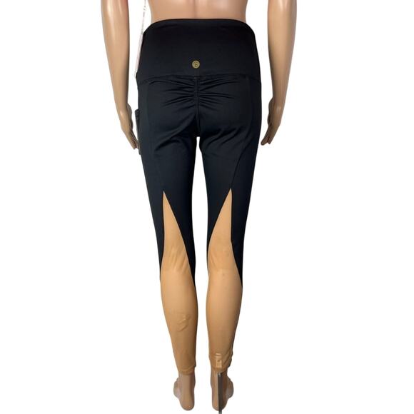 New Beachbunny B-Fit Addison Black Sheer Mesh Activewear Leggings - Picture 4 of 11